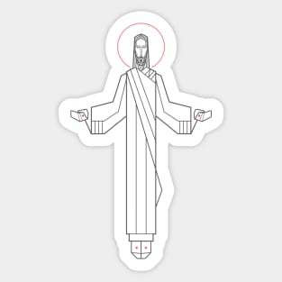 Jesus Christ with open hands illustration Sticker